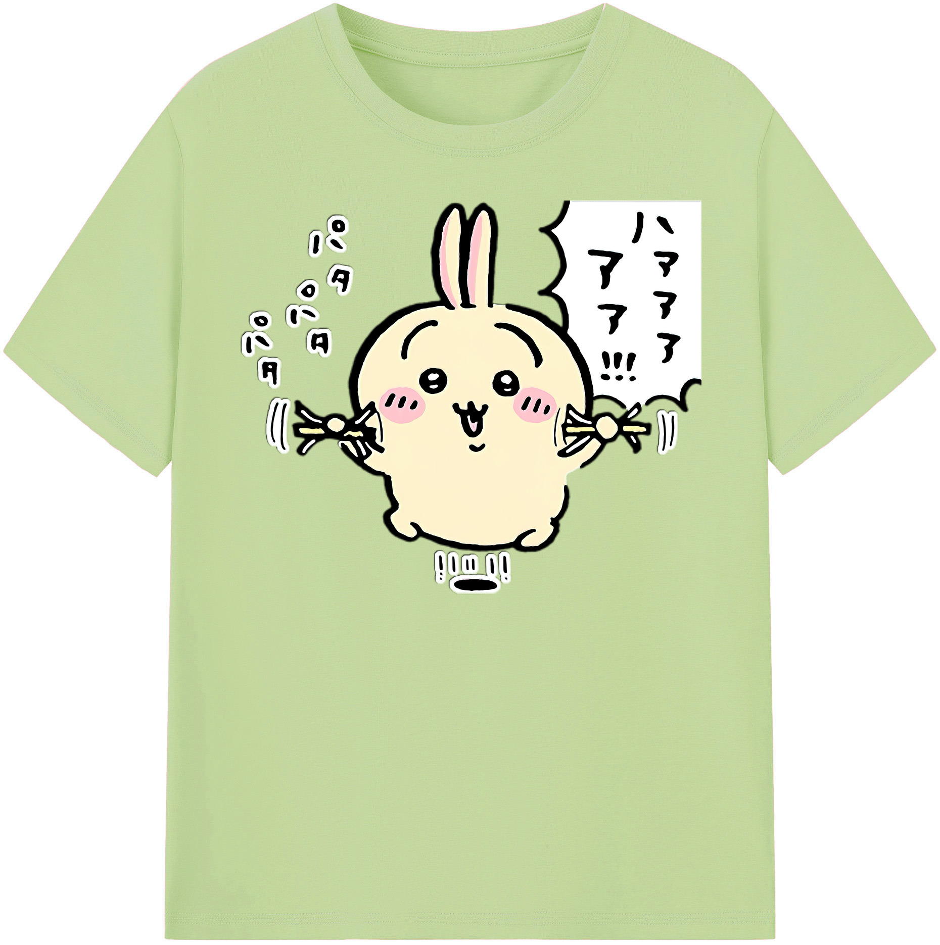 （画像用） ちいかわ うさぎ Chii-kawa usagi 綿100％半袖Tシャツ（フロントプリント）